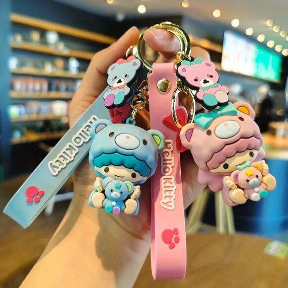 Little Twin Stars Kiki & Lala Hello Kitty Keychain - Blue - Picture 2 of 2